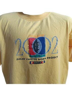Jimmy Carter Vintage XXL T-shirt Y@K 2002 Work Project Africa Staff Humanity